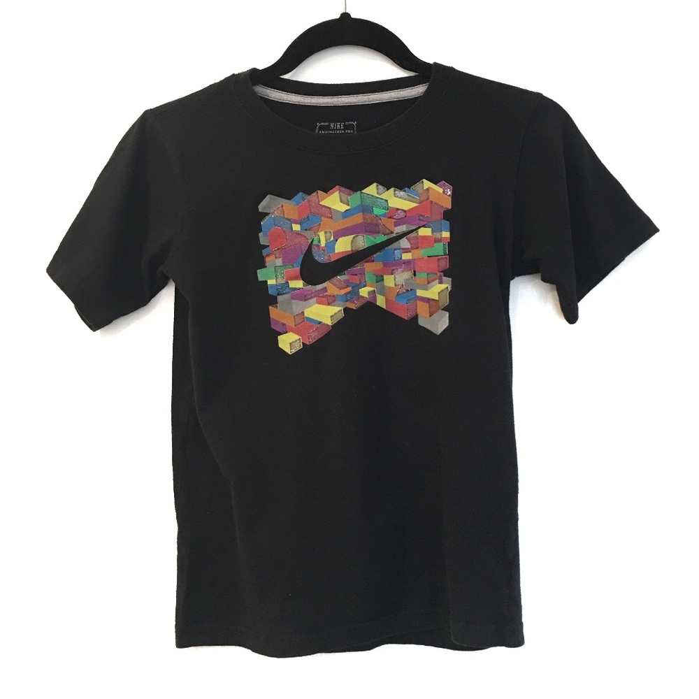 [NIKE] Soft colorful graphic print logo t-shirt S
